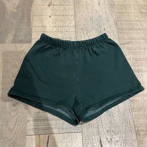 TNA Cozy AF Sweatfleece Shorts, 2XS, Forest Green